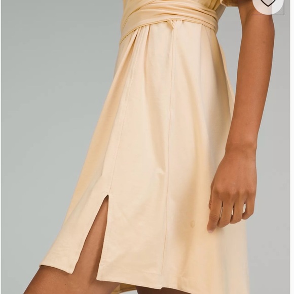 Lululemon soft yellow wrap/tie t-shirt dress. Size 6 - Picture 2 of 6